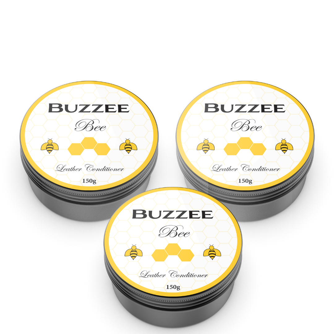 Buzzee Bee Leather Conditioner - 150g Tin x 3